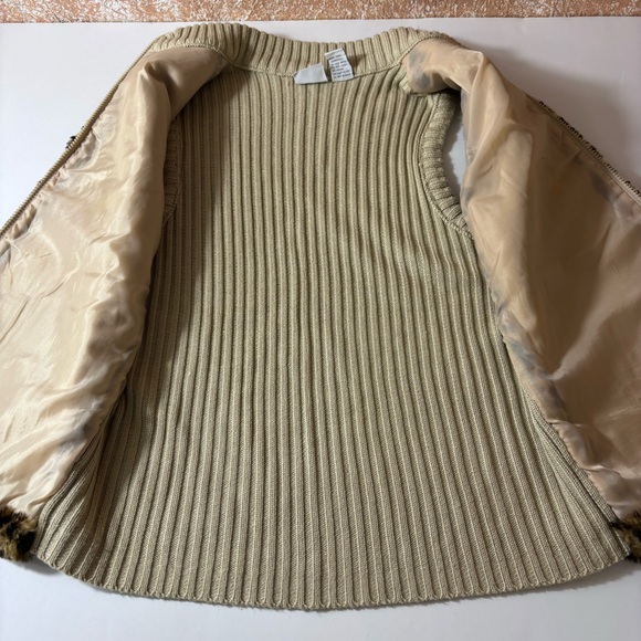 Vintage Carolina Colours Leopard Print Faux Fur Full Zip Vest 90's Ribbed Medium - Picture 5 of 10